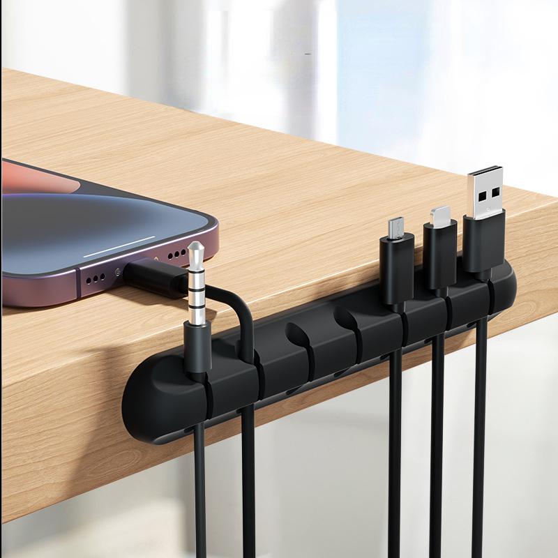 7/5/3 Clips Cable Organizer Management Wire Holder Flexible USB Cable Winder Tidy Silicone Clips for Mouse Keyboard Earphone Protector