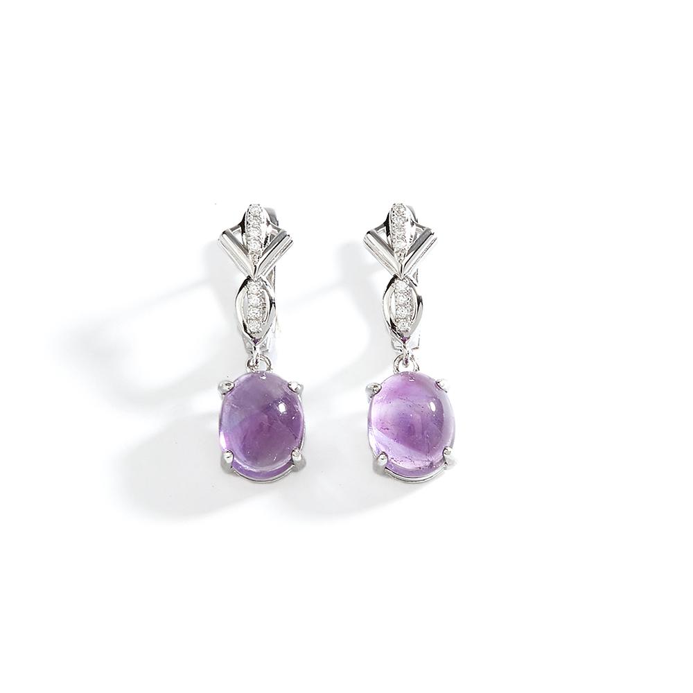 Элегантные женские серьги из серебра 925 пробы с натуральным аметистом, овальный драгоценный камень 8*10 мм, изысканные украшения для женских подарков на день рождения