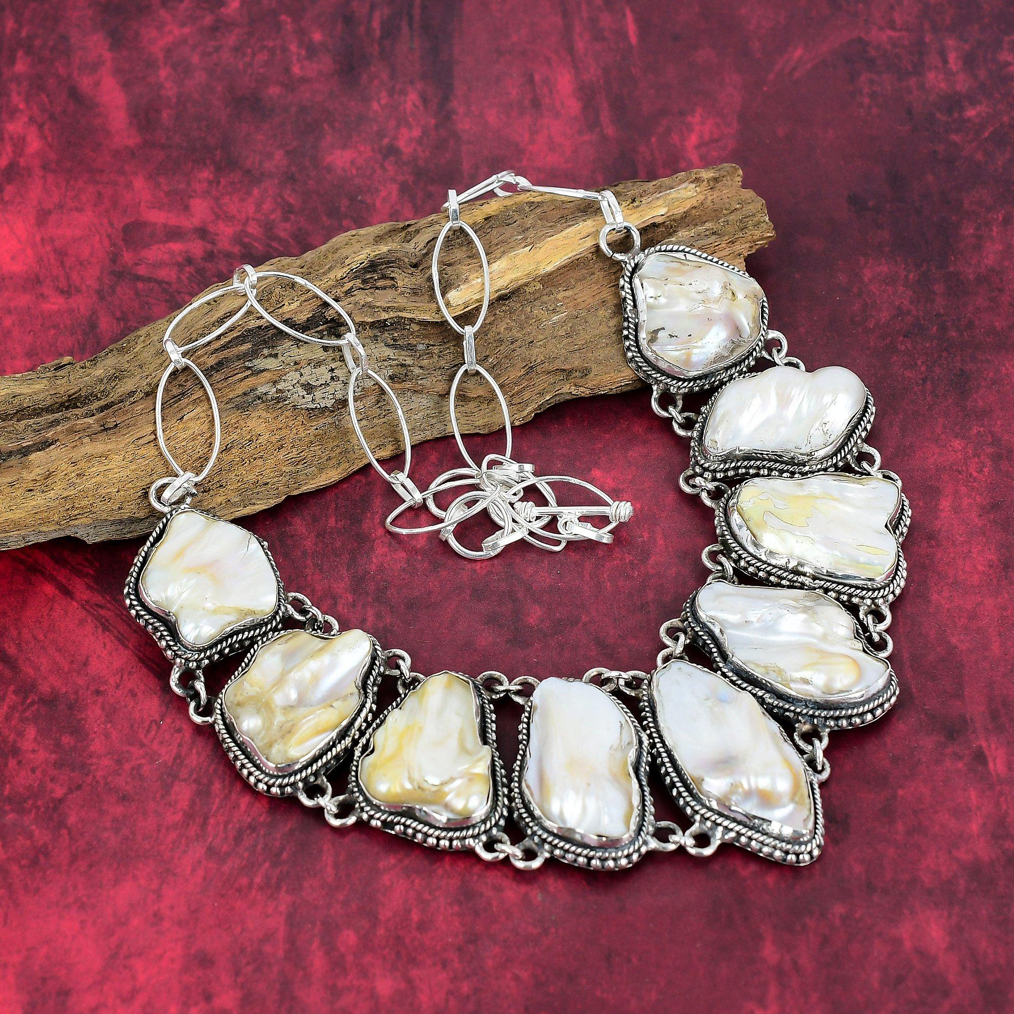 Жемчужное ожерелье Blister Biwa, ювелирные изделия из драгоценных камней, регулируемое ожерелье-цепочка из стерлингового серебра 925 пробы, подарок для женщин, ожерелье ручной работы