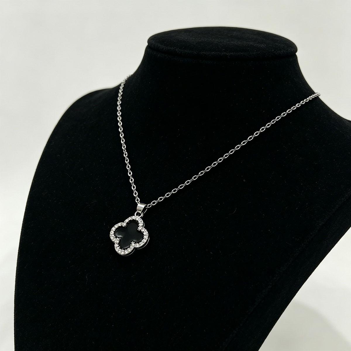 Korean simple double-sided four-petal necklace temperament exquisite niche design gentle atmosphere daily neck chain women