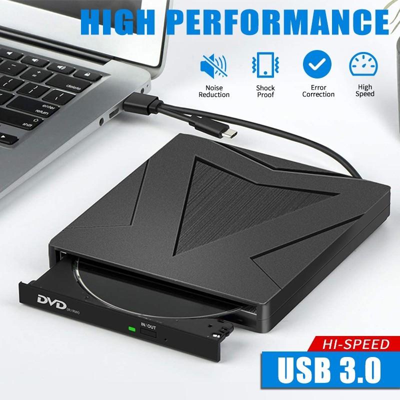 Внешний DVD-привод USB 3,0 кабель портативный CD DVD RW привод записывающая горелка оптический плеер, совместимый для ноутбука, настольного компьютера IMac