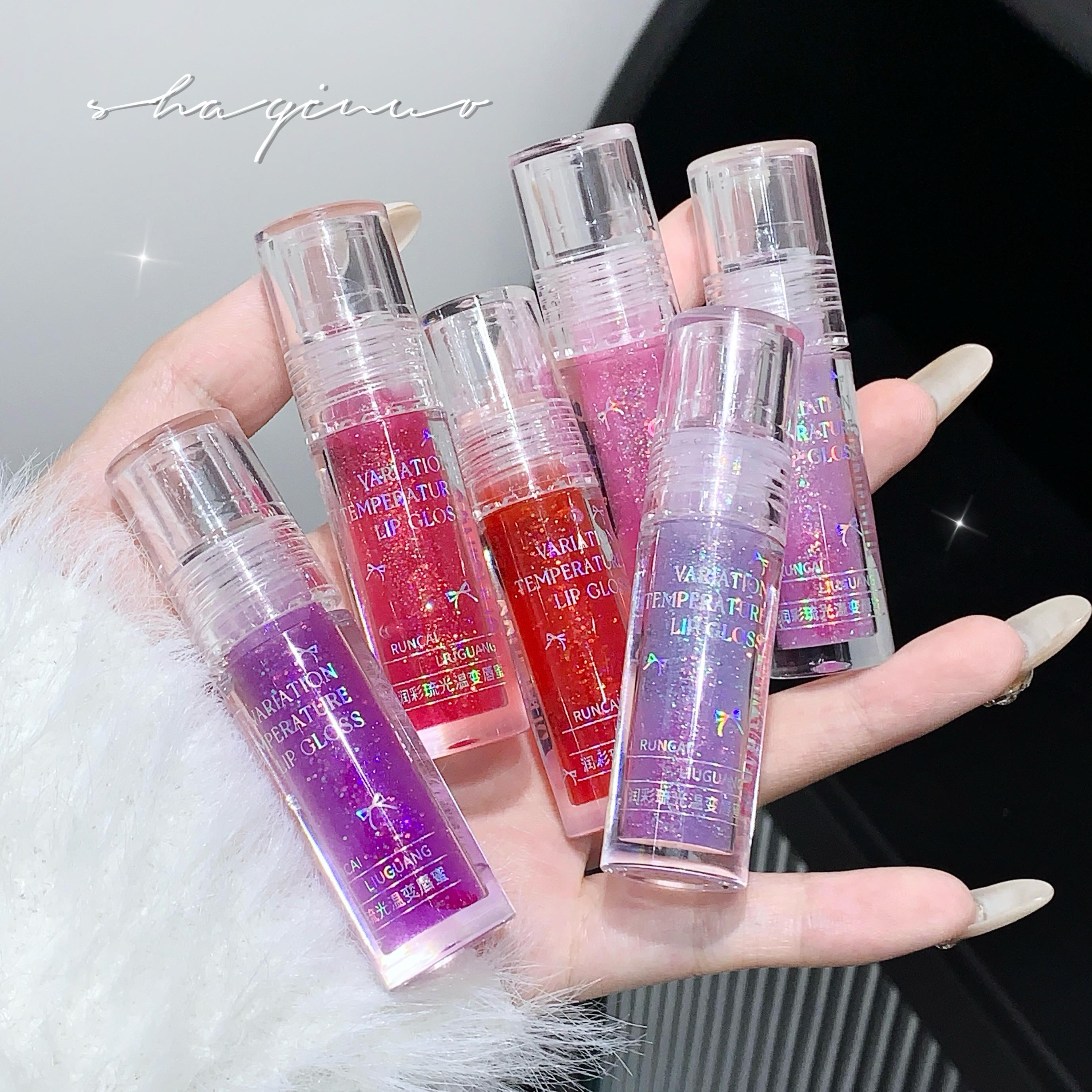 SHAOINUO меняющий температуру блеск для губ, мерцающее, меняющее цвет масло для губ, увлажняющий, глянцевый набор для губ