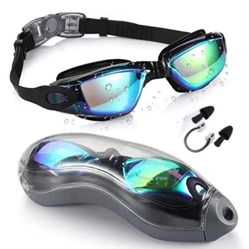 Swim Goggles, HD Swimming Goggles No Leaking Full Protection Adult, Anti-Fog Eye Protection Sports Glasses, Silicone Waterproof Swimming Goggles