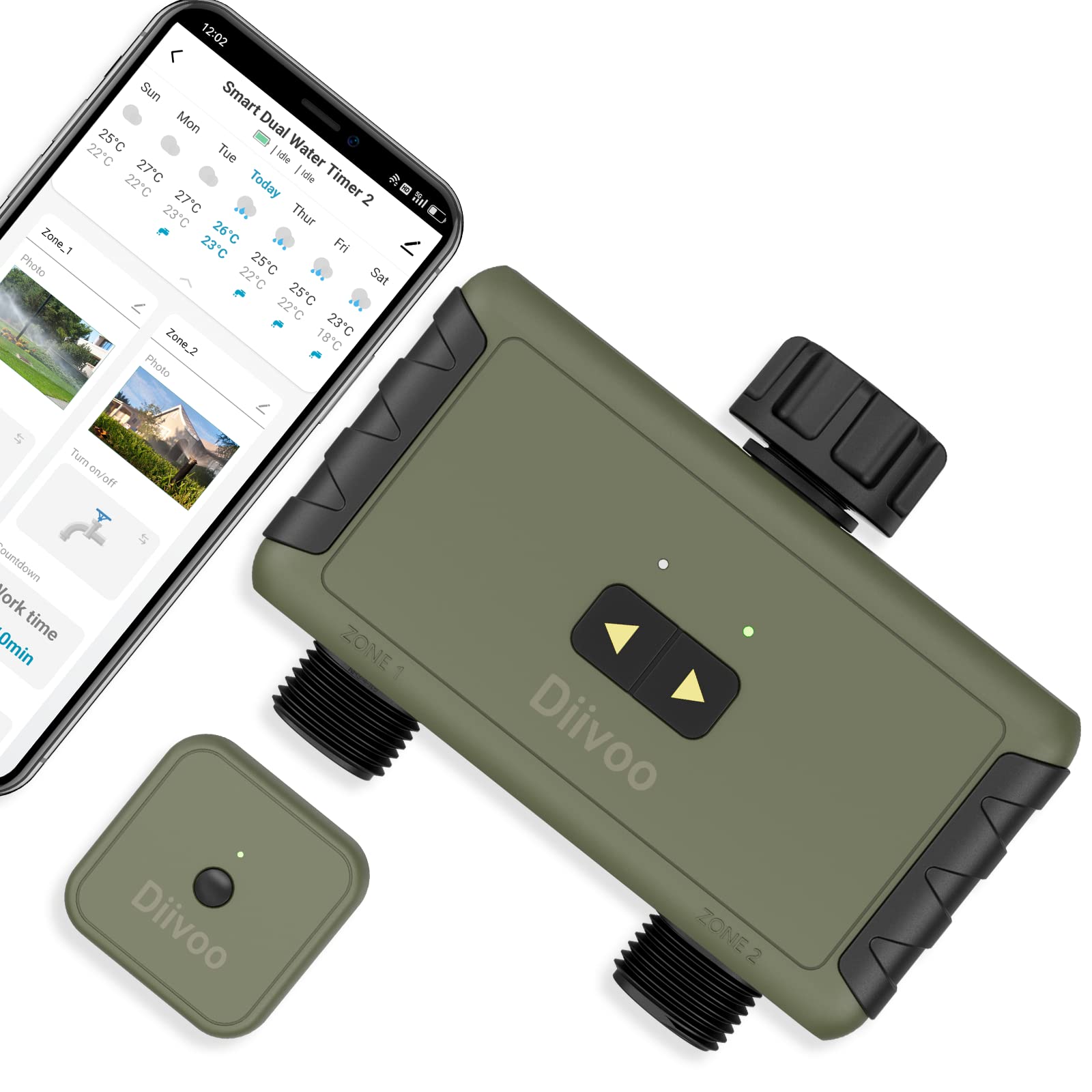 Diivoo Таймер воды Wi-Fi, 1/2/3 зоны, умный водяной клапан, дистанционное управление, ирригация, Wi-Fi-шлюз, автоматическая система полива сада