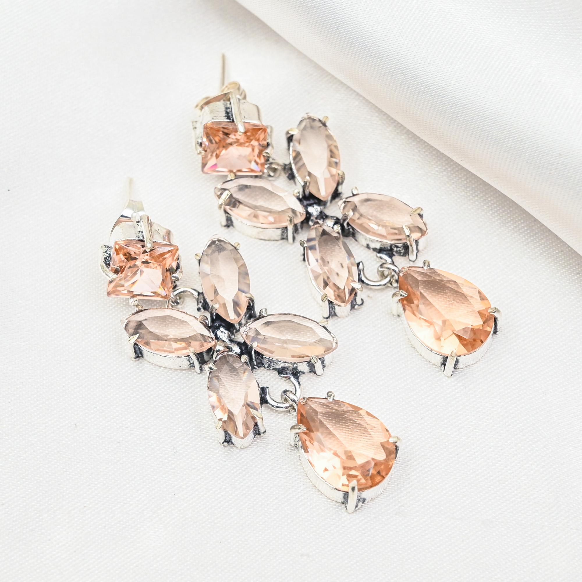 Серьги с морганитом, драгоценные камни ручной работы, 925 пробы, серьги из стерлингового серебра, антикварные украшения, для подарка на помолвку