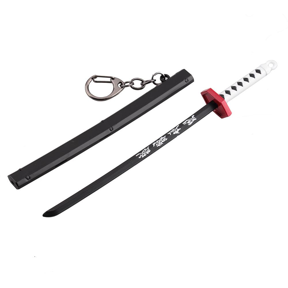 Anime Demon Slayer Sword Keychain Cartoon Blade of Ghost Keyring Sword Model Cosplay Jewelry