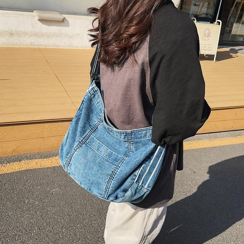 Denim Tote Bag Women's Large Capacity Shoulder Crossbody Bag