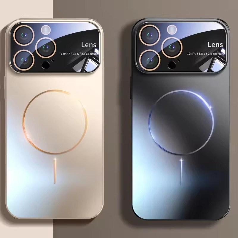 Стеклянный матовый чехол Nano для iPhone 17 Air 16 15 14 13 12 11 Pro Max 17 Pro Магнитный для беспроводной зарядки Бронированный Funda