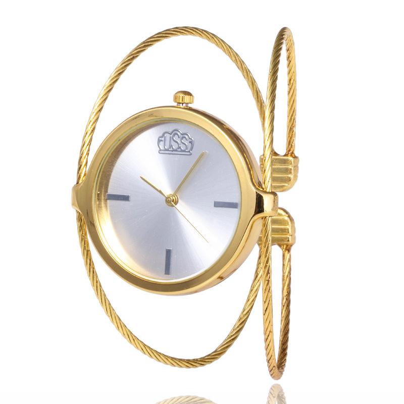 Women Metal Watches Simple Steel Wire Watch Bands Vintage Round Quartz Wrist Clock Charm Outdoor