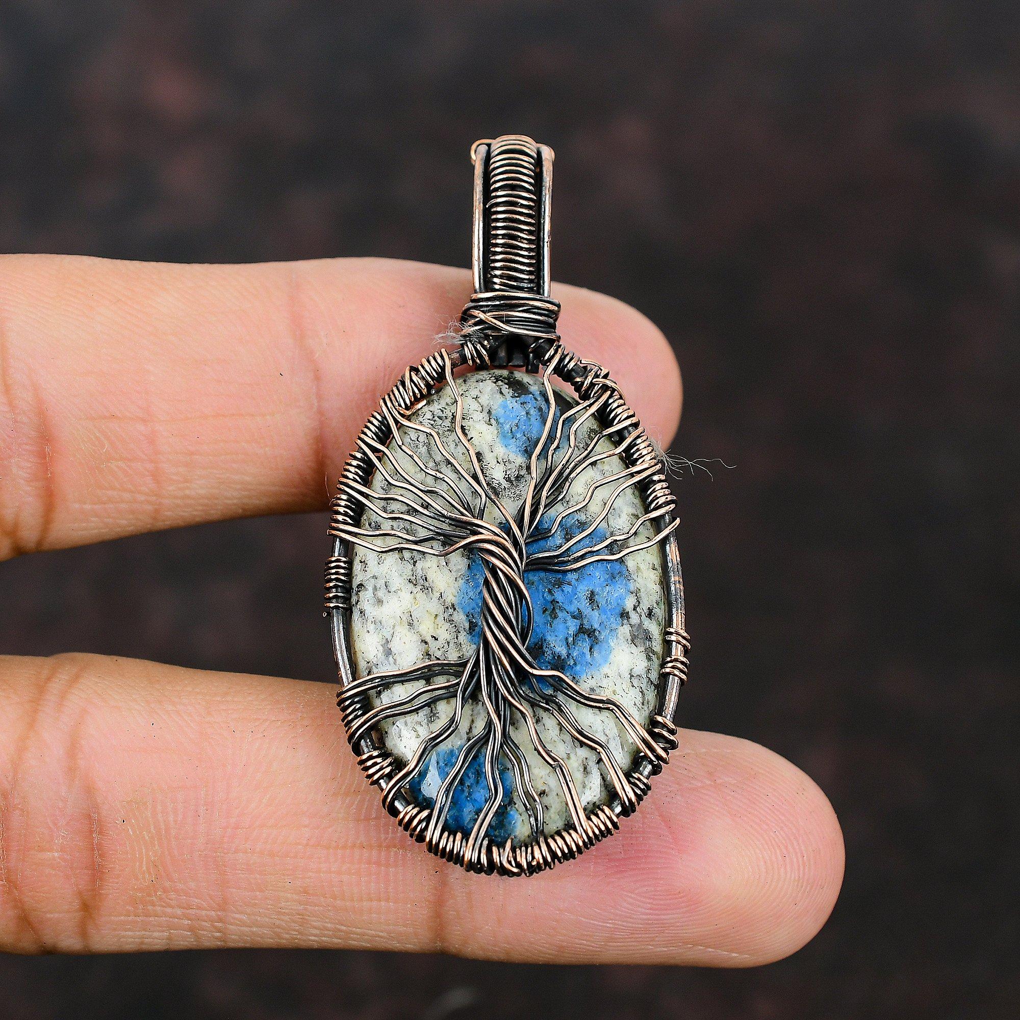 Tree Of Life K2 Jasper Copper Wire Wrapped Pendant Copper Jewelry Gift For Mom Handmade Gemstone Pendant Gift For Him Tree Of Life Jewelry