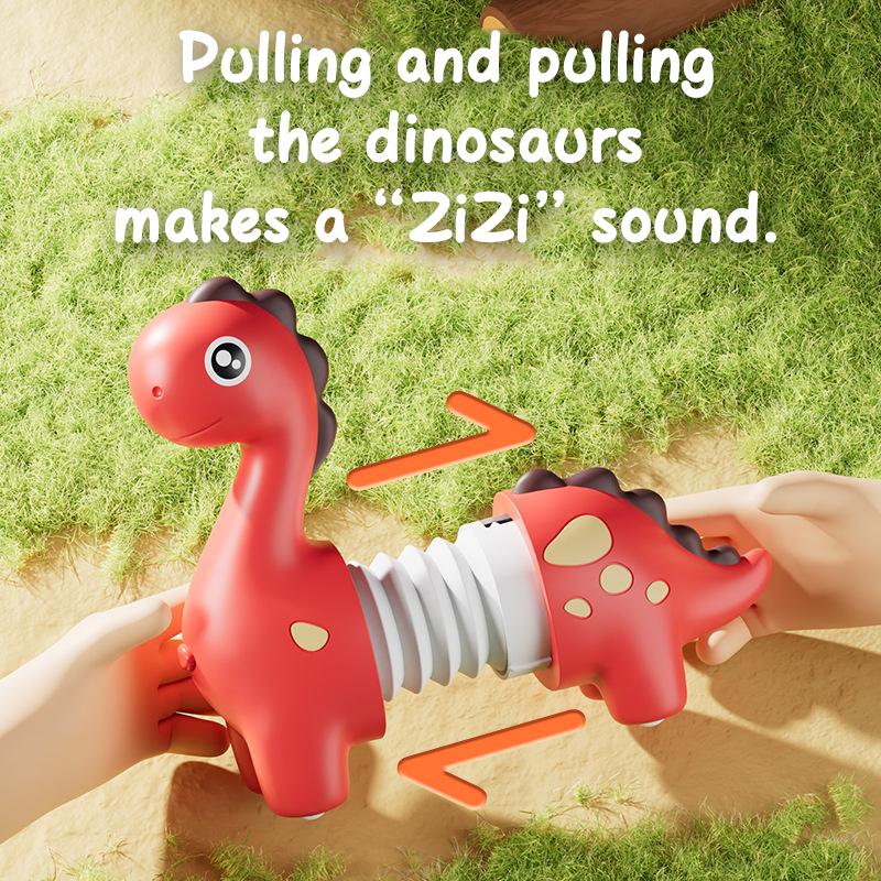 Ovly Children's Pop Out Pop Tube Dinosaur Sliding Toy Collision Transformation Car 1-3 Years Old Toddlers Learn To Climb Toys