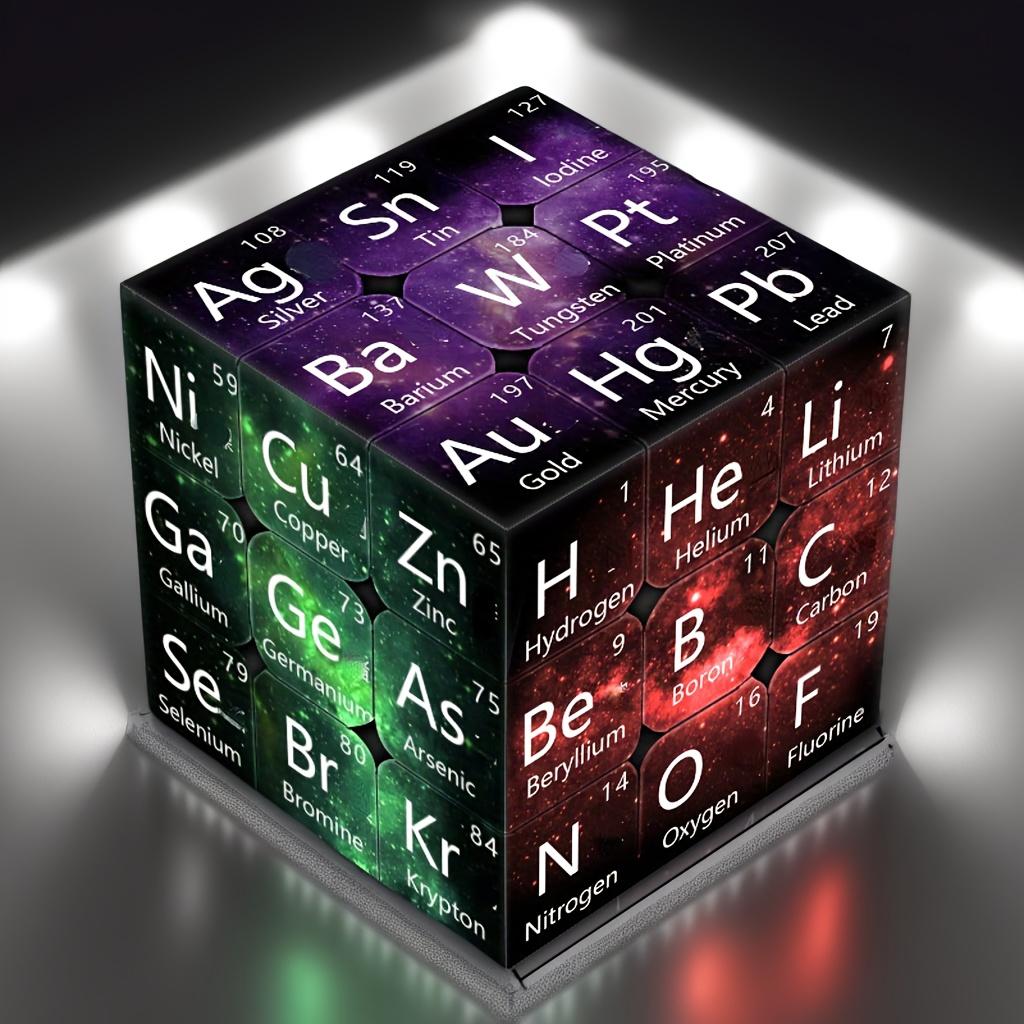 Головоломка 3x3 с дизайном периодической таблицы - образовательная задача по химическим элементам, звездное небо высокой четкости, многомерная головоломка