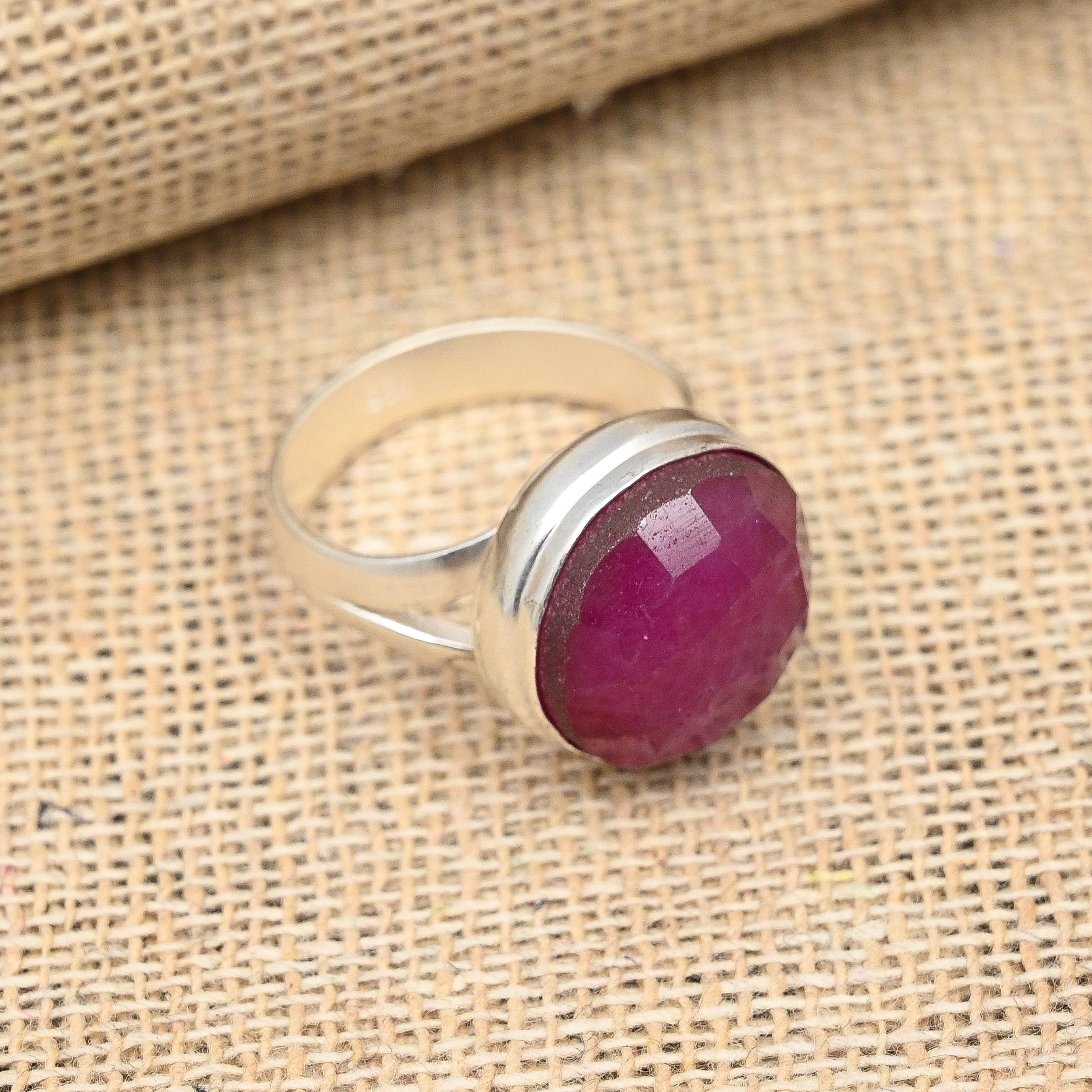 Кашмирский красный рубин, драгоценный камень, ювелирные изделия ручной работы из твердого серебра 925 пробы