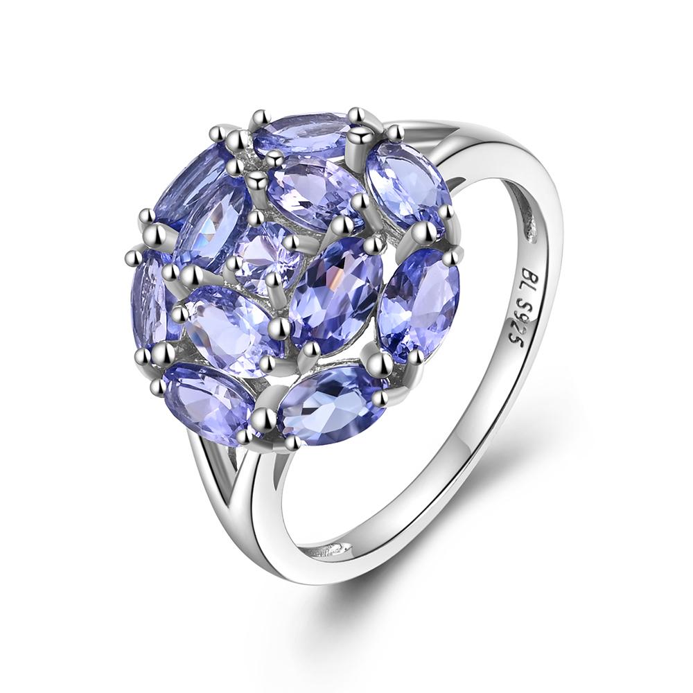 Светло-роскошное женское кольцо с синим танзанитом из стерлингового серебра 925 пробы, простой дизайн, подарок на годовщину
