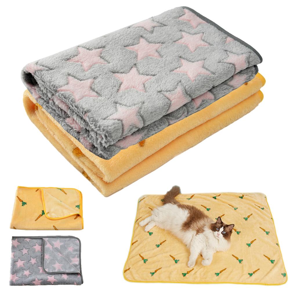 Winter Dog Blanket Cat Sleeping Mat Thick Cute Print Puppy Household Sleeping Sheet Cozy Pad For Small Large Dogs Pet Supplies
