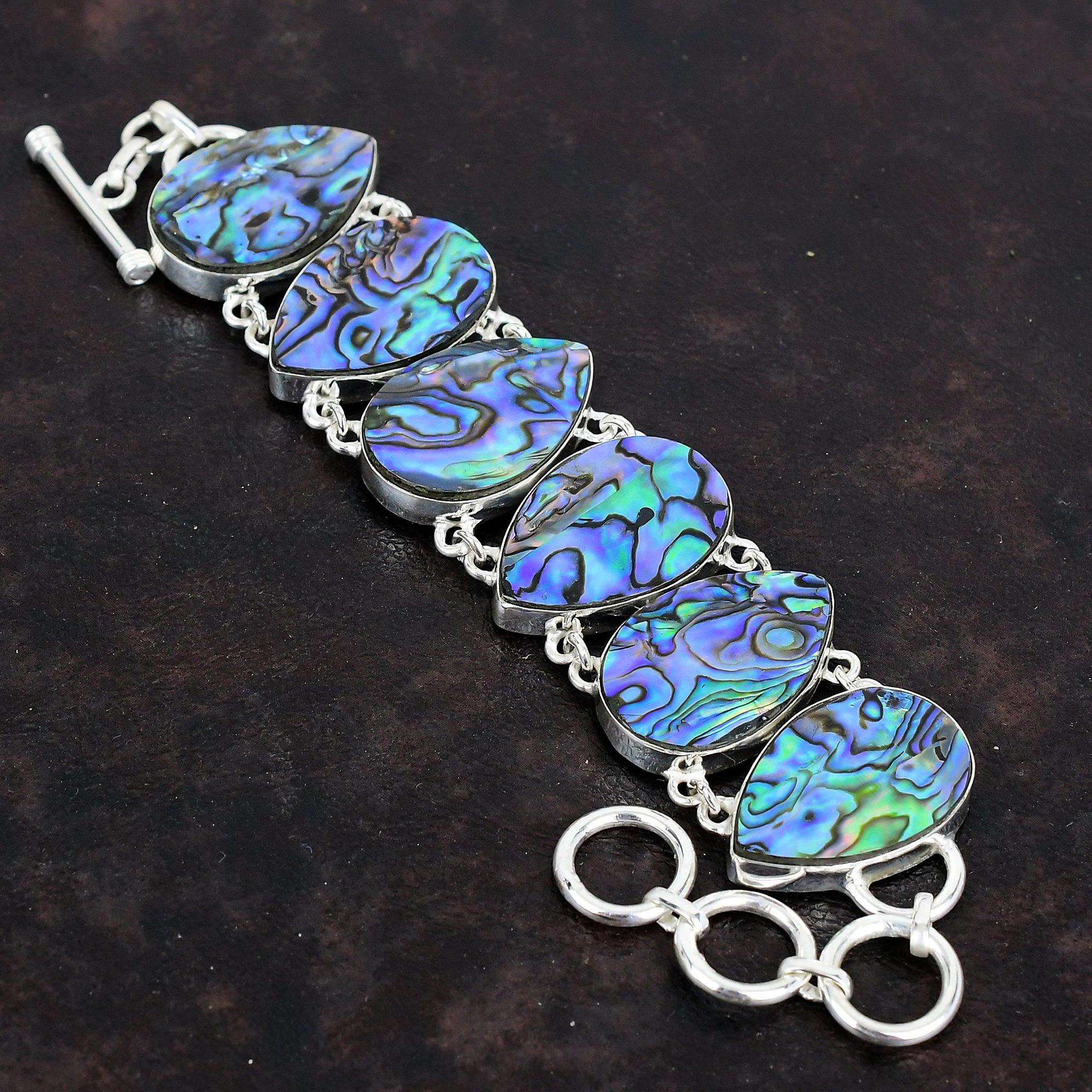 Браслет из раковины абалона, браслет из серебра 925 пробы, браслет ручной работы с драгоценным камнем, браслет с регулируемой цепочкой, новый браслет, подарки на помолвку