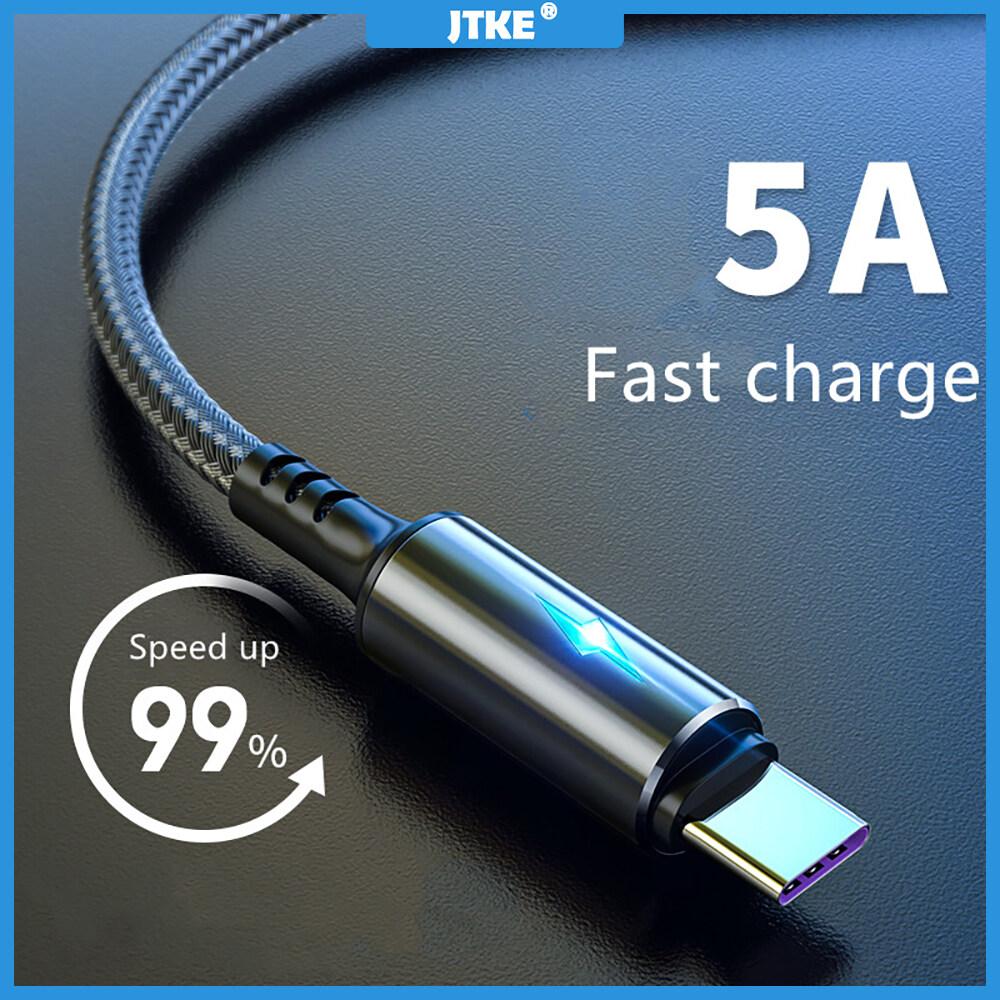 Type-C Cable 5A LED Fast Charging Data Cord for Samsung Android Mobile Phone Accessories Charger Cables