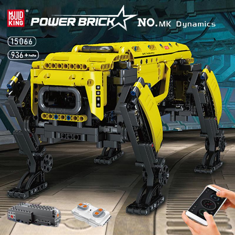 MOLD KING 15066 Технический робот-игрушечный радиоуправляемый моторизованный Boston Dynamics Модель большой собаки AlphaDog Строительные блоки Кирпичи Подарки для детей