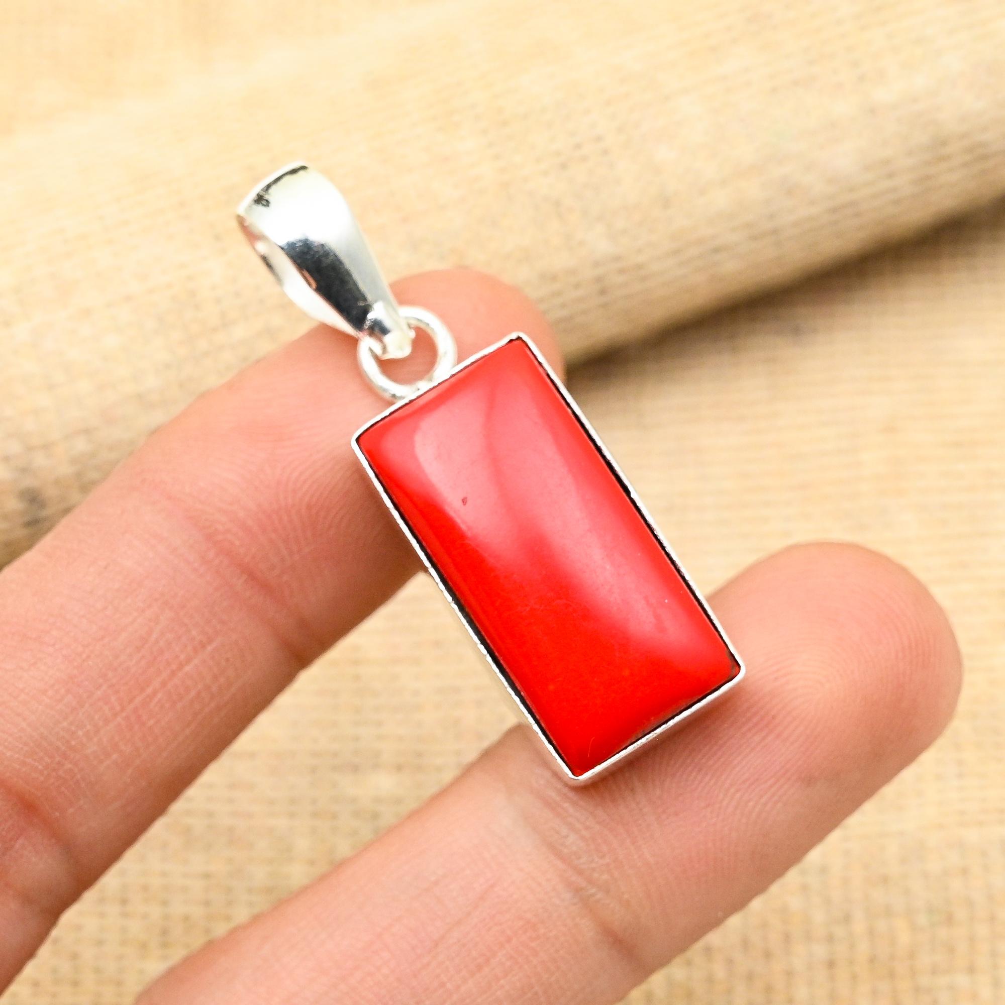 Замечательный красный коралловый драгоценный камень ручной работы из стерлингового серебра 925 пробы для женщин