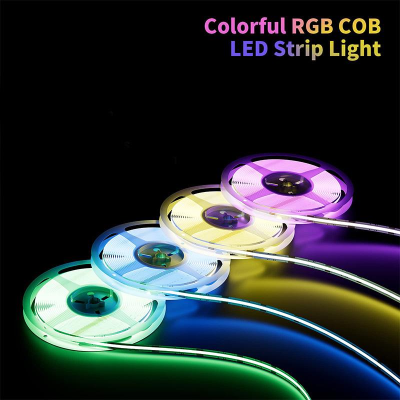 5V RGB COB LED Strip Light USB Flexible Tape with APP Control, Music Sync, Remote for TV Backlight Bedroom Cabinet DIY Decor