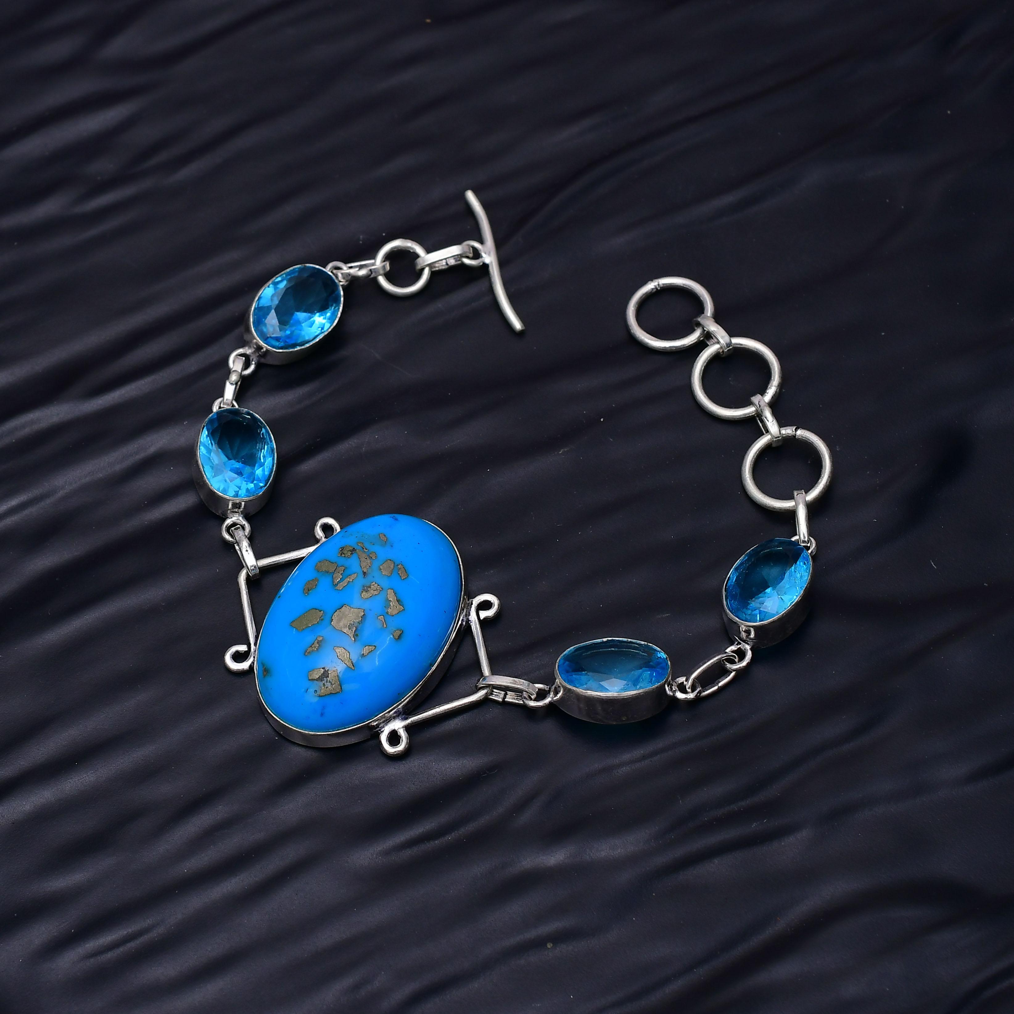 Triplet opal Gemstone : 925 Sterling Silver Handmade Multi Gemstone Bracelet Jewelry
