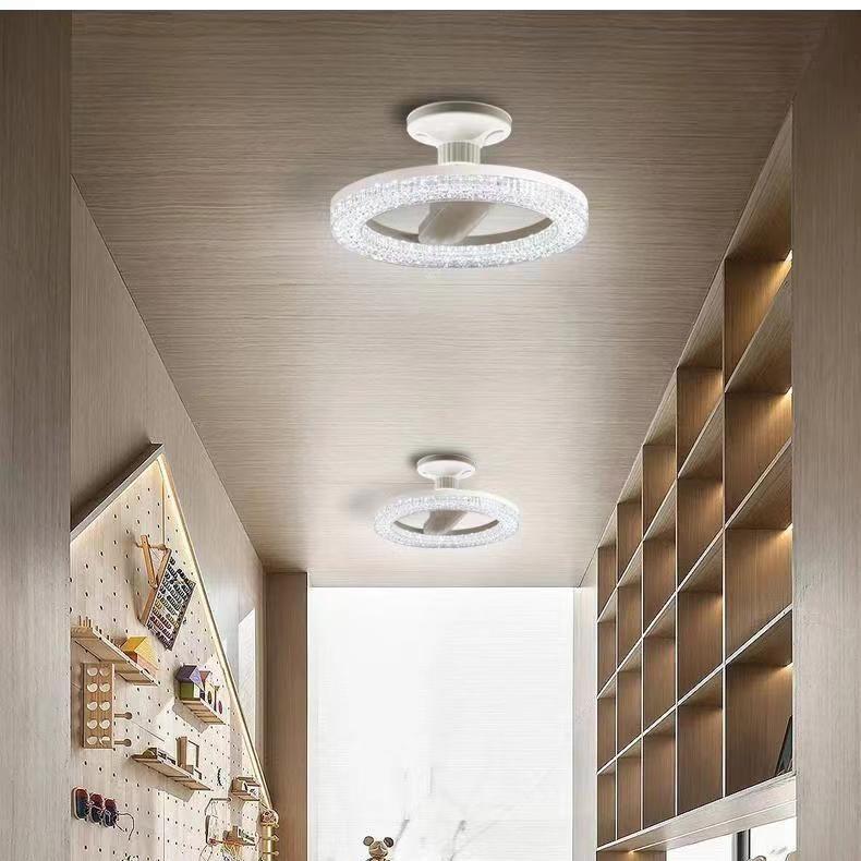 E27 LED Ceiling Light Crystal Chandelier 18W 24W Round Energy Efficient Lamp Base Bedroom Hallway Living Room Pendant Lamp Kitchen Decoration Light