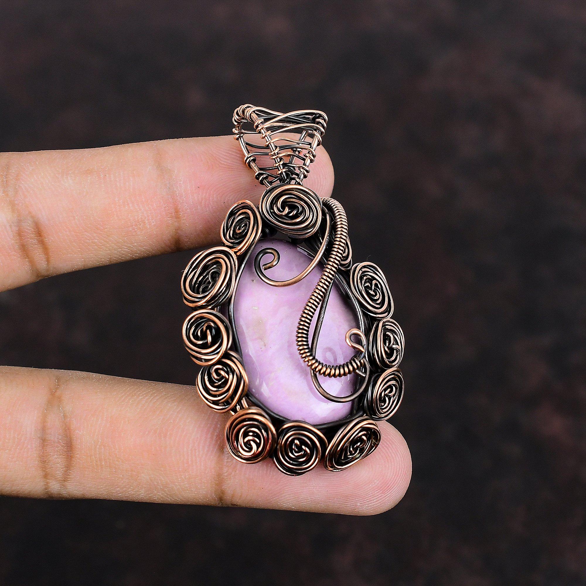 Подвеска из фосфосидеритовой проволоки, подвеска из медной проволоки, антикварная подвеска из драгоценных камней, подвеска из медной проволоки, ювелирное изделие ручной работы, дизайнерский кулон, подарок для мамы