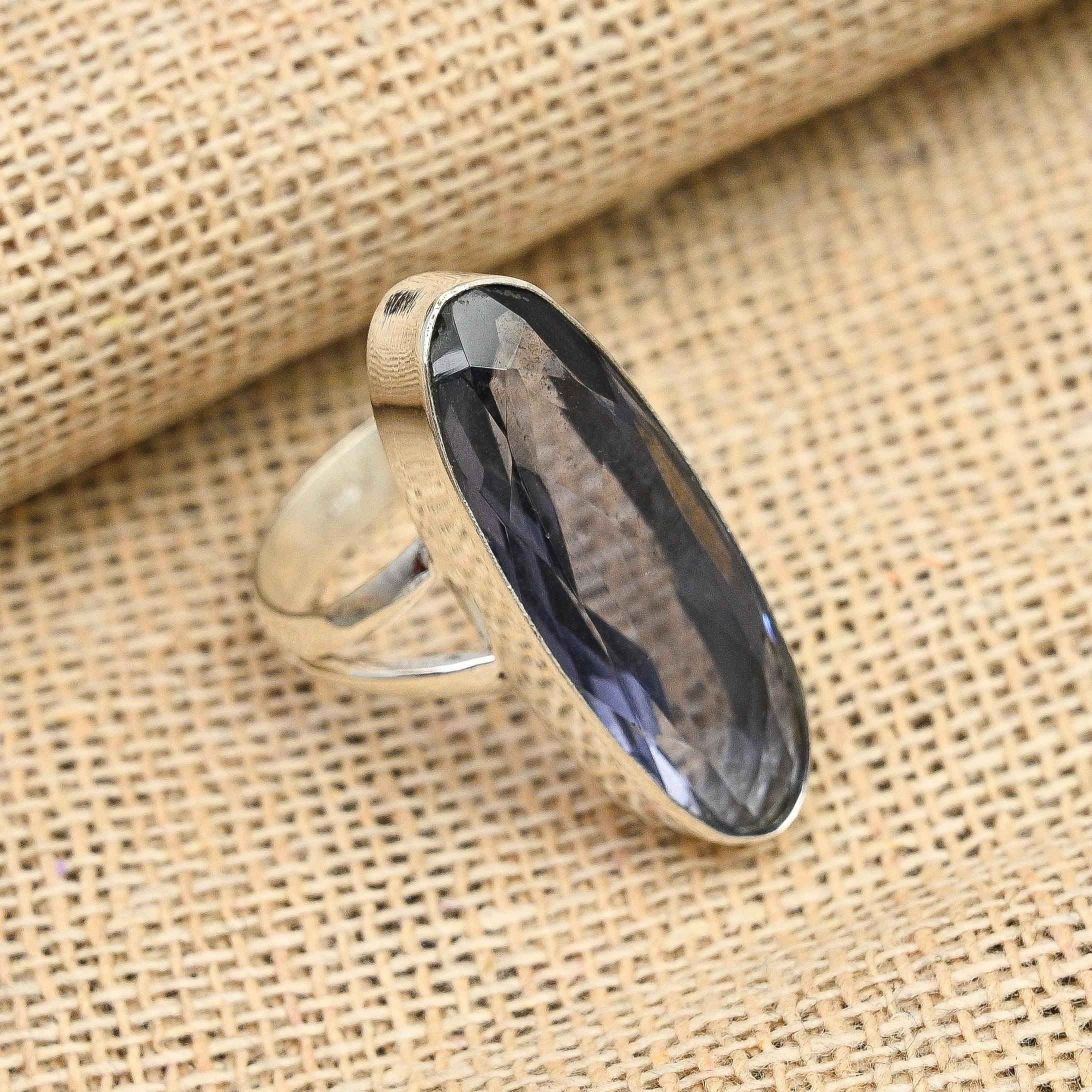 Ювелирные изделия ручной работы из стерлингового серебра 925 пробы с драгоценным камнем иолит Прекрасное кольцо для нее