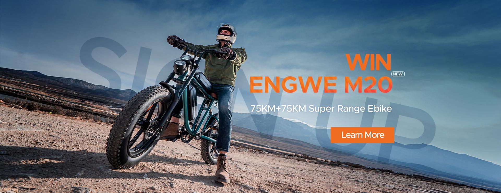 ENGWE M20 Electric Bike for Adults  Power Ebike 48V 13AH 20*4.0" Fat Tire All Terrain Off Road E-Bike 75KM Long Range