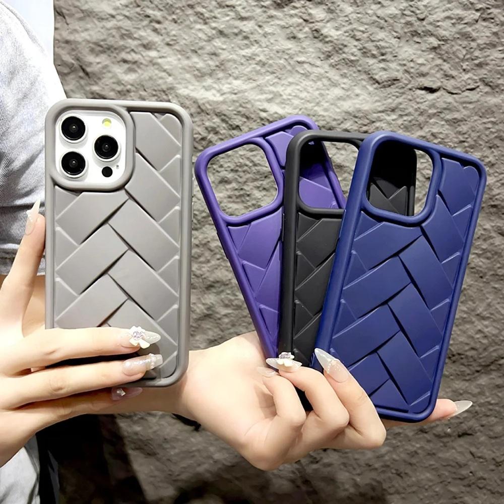 Роскошный тканый узорный чехол для телефона iPhone 16 Pro Max 15 Plus 14 12 11 Мягкие чехлы из ТПУ