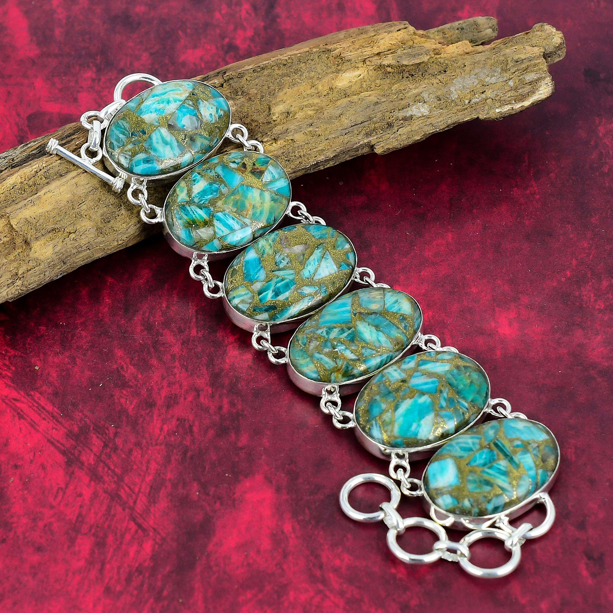 Медные ювелирные изделия из амазонита, браслет из амазонита, ювелирные изделия из стерлингового серебра 925 пробы, браслет из драгоценных камней, серебряные украшения ручной работы для любви