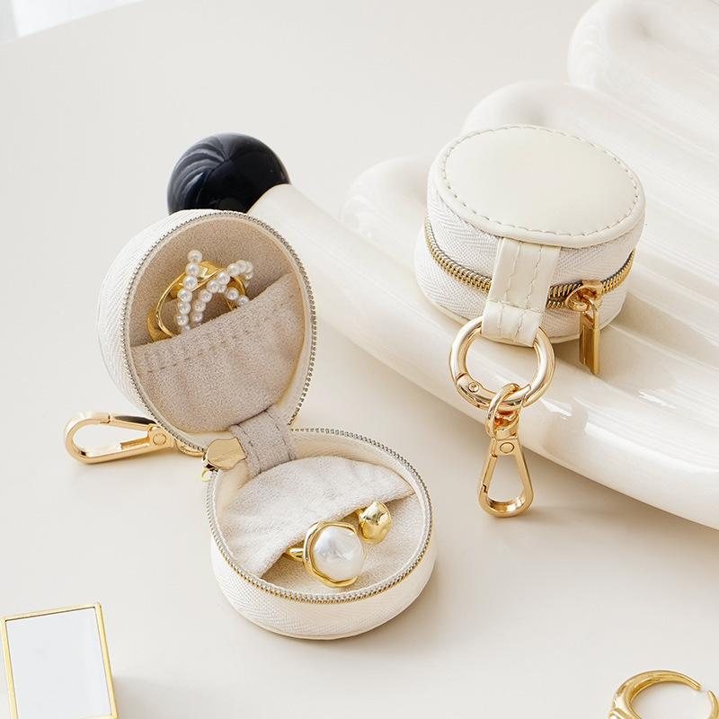 Мини-органайзер для ювелирных изделий, дорожный футляр для ювелирных изделий, коробки для сережек, ожерелий, колец, портативная сумка, шкатулка для ювелирных изделий из кожи для хранения