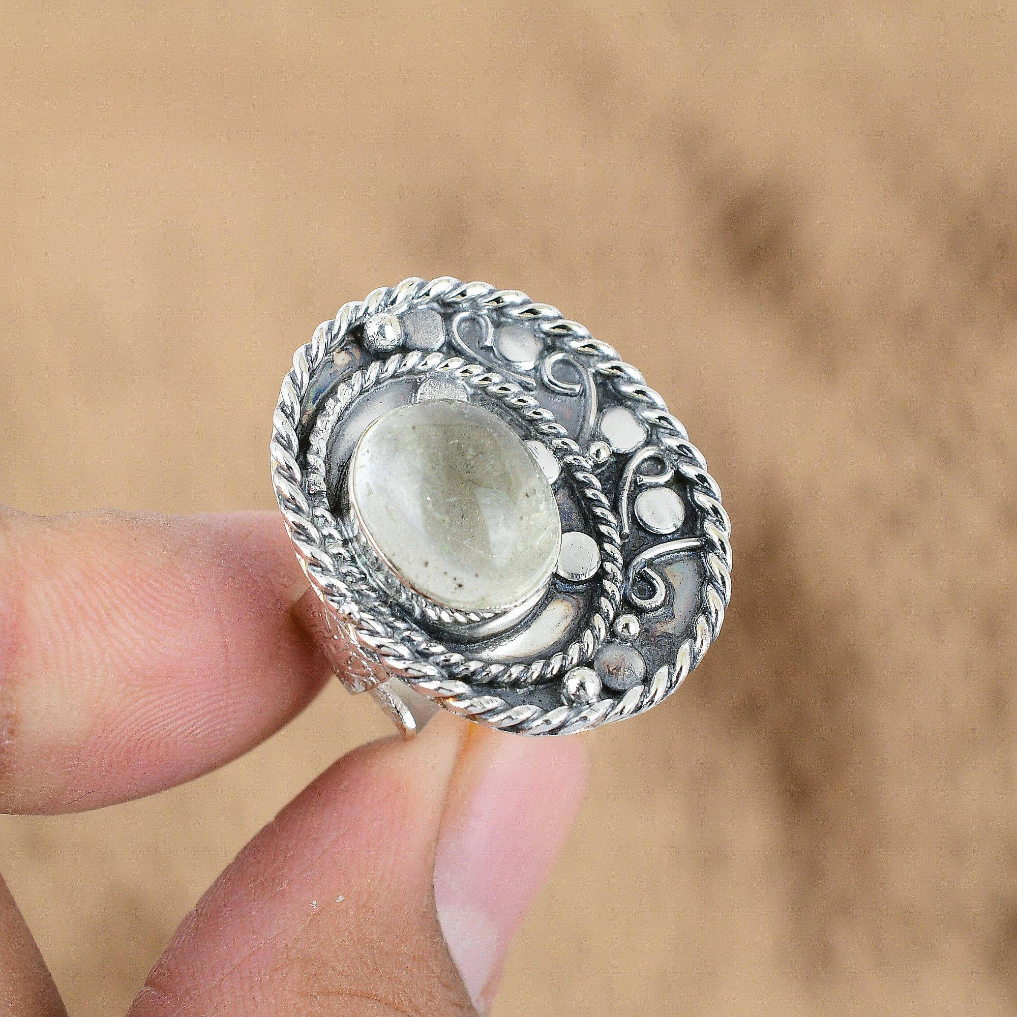 Натуральный лунный камень, многокаменный регулируемый перстень из серебра 925 пробы для девочек