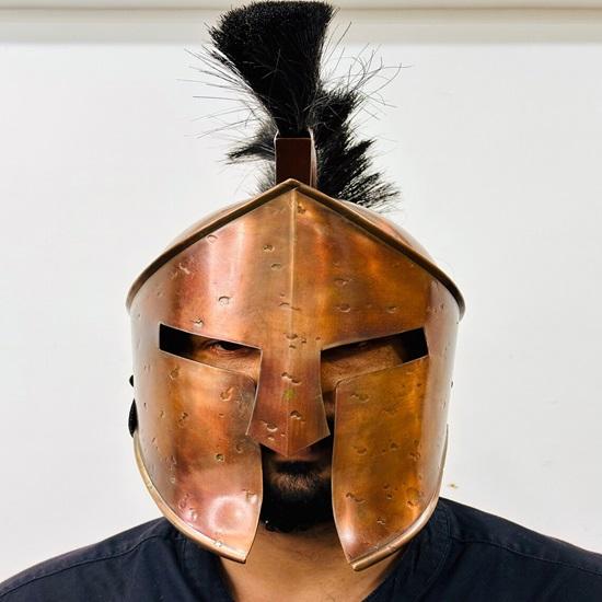 300 Spartan Helmet Copper Edition Medieval Steel Helmet With Inner Liner Best Gift For Him