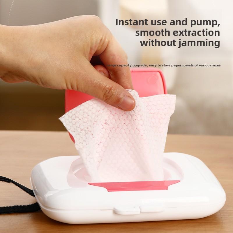 PP Material Baby Wet Wipe Pouch Portable Wipes Holder Case Flip Cover Snap-Strap Tissue Box Reusable Refillable Cosmetic Pouch