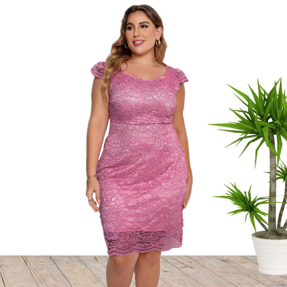 Женское платье больших размеров, летние сексуальные кружевные платья, платья