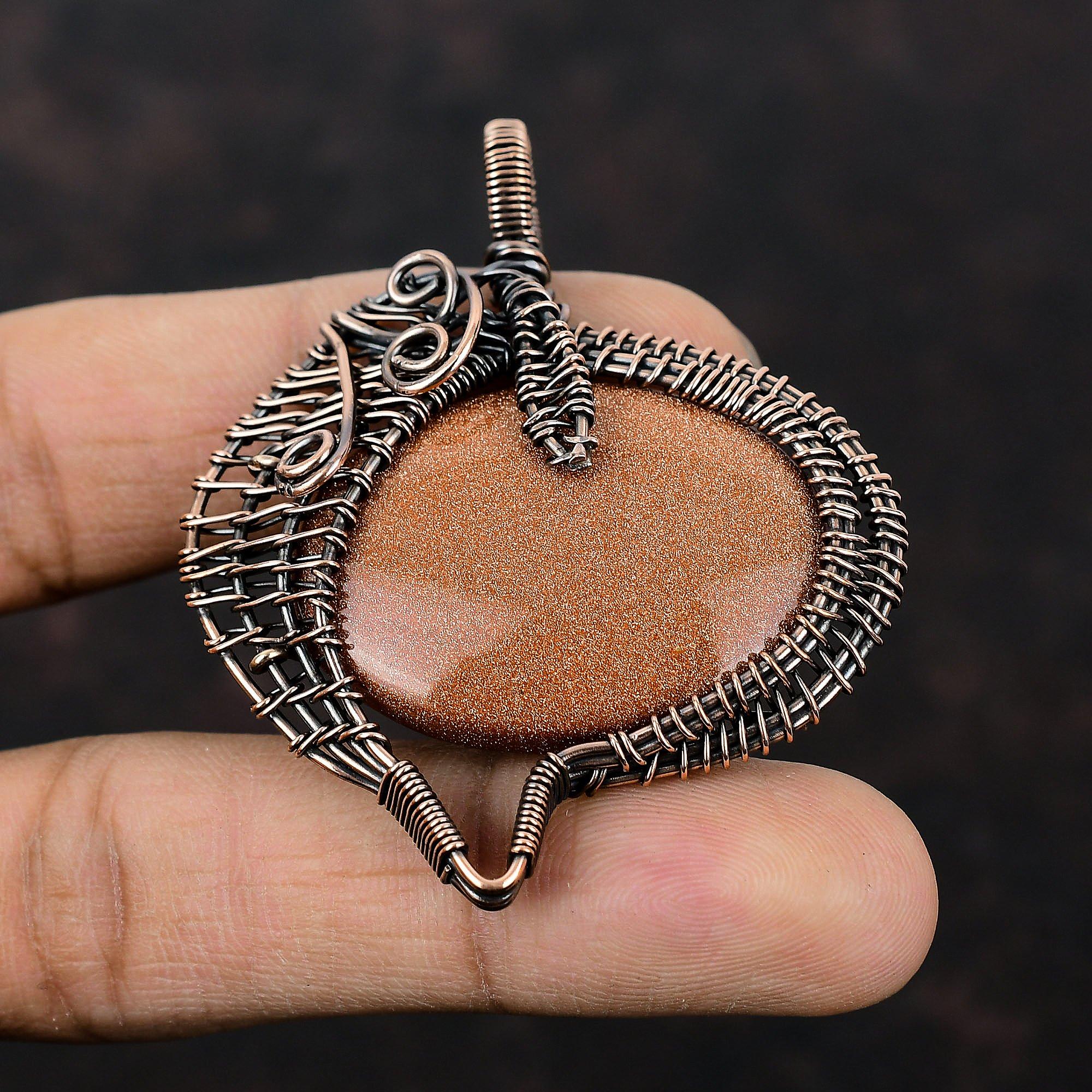 Sun Sitara Pendant Copper Wire Wrapped Pendant Gemstone Pendant Wire Wrapped Jewelry Handmade Copper Jewelry Wedding Gift Birthstone Pendant