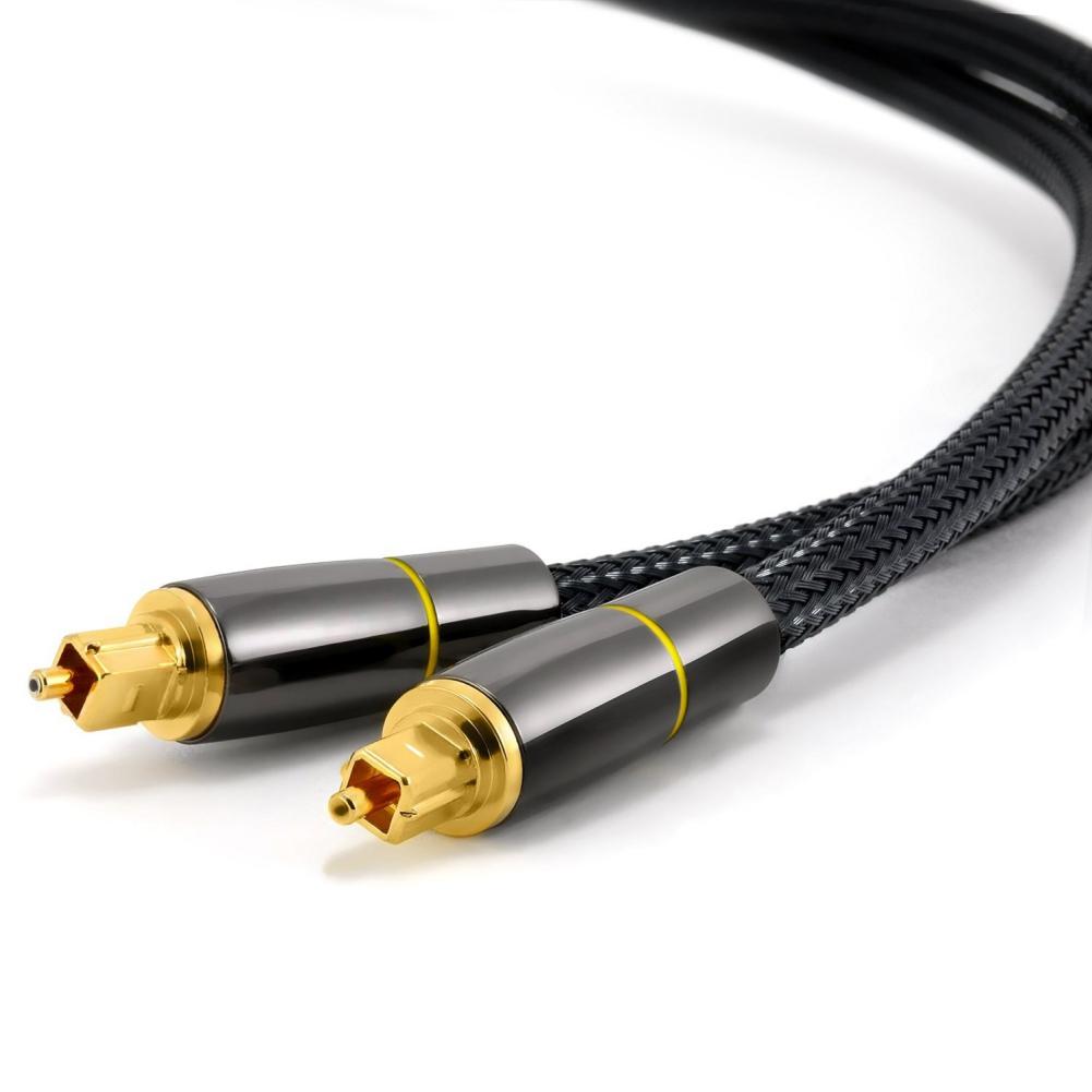 Digital Optical Audio Cable Toslink Cable - [24K Gold-Plated] Fiber Optic Male To Male Cord for Home Theater, Sound Bar, TV, Xbox, Playstation5 Etc.