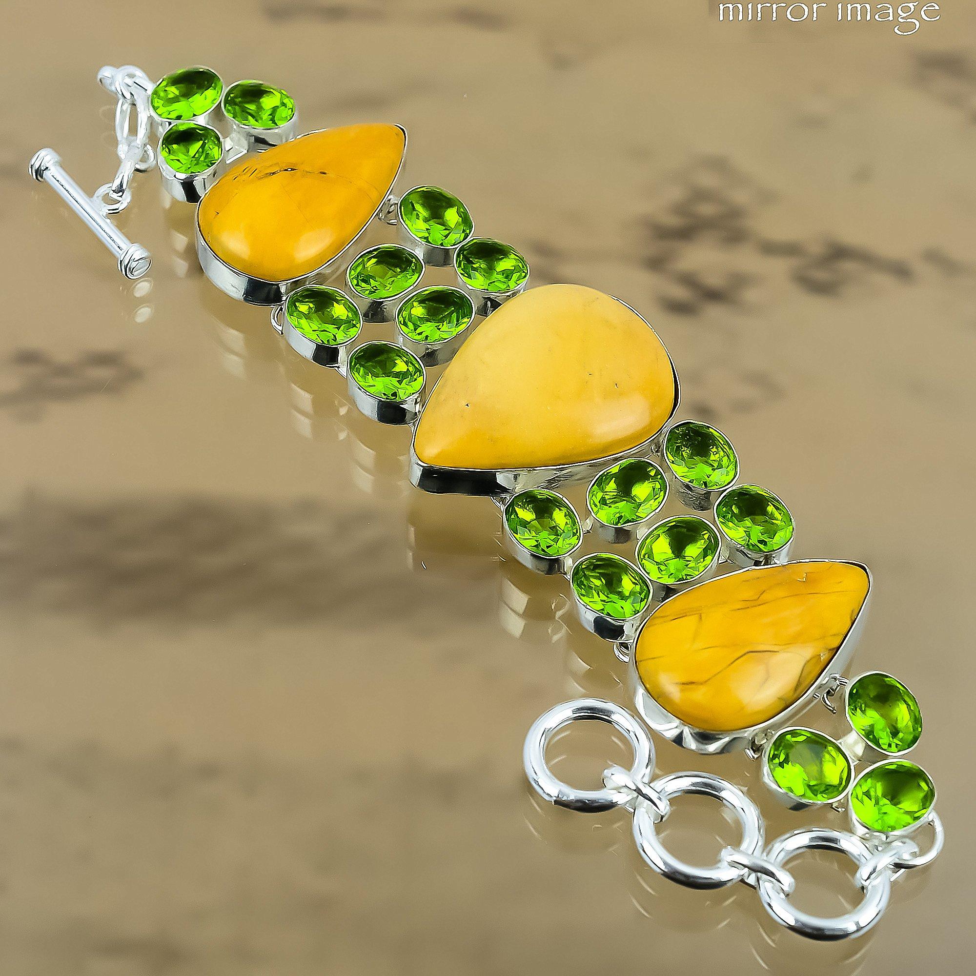 Natural Brecciated Mookaite 925 Silver Chain Adjustable Bracelet For Women