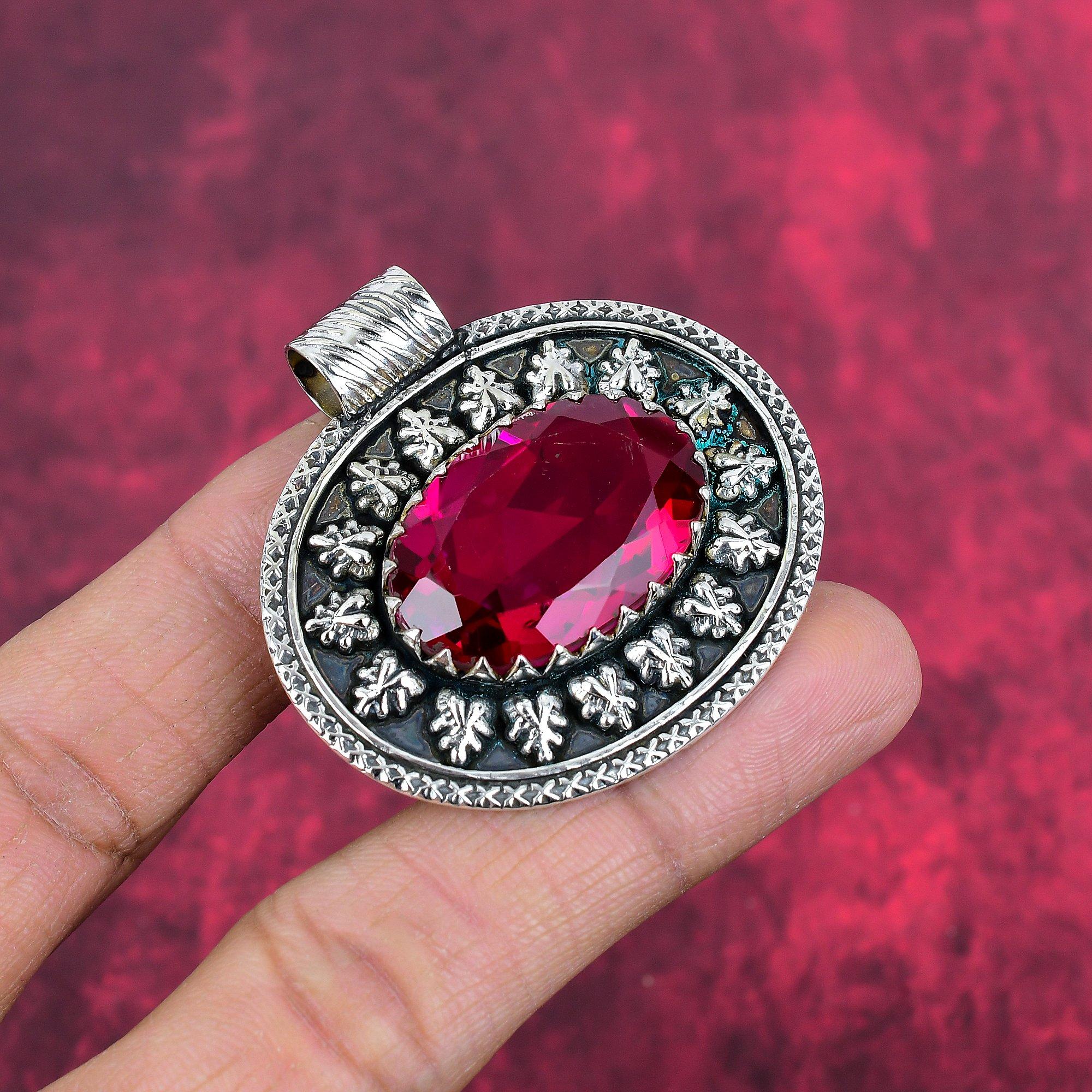 Кулон из цельного серебра 925 пробы Rubilite, ювелирные изделия с подвеской из драгоценных камней ручной работы, подарки для жены, абсолютно новый кулон