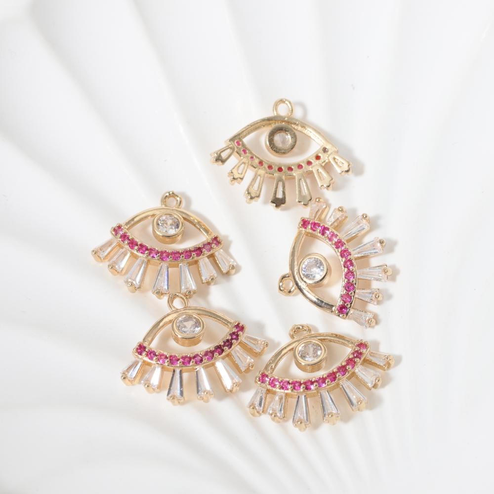 Eye Zirconia Pendant Charms for Handmade Jewelry Accessories