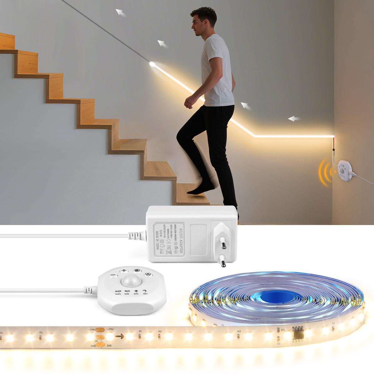PIR Motion Sensor LED Stairs Night Light WS2811 Pixels Addressable Chasing Strip For Room Staircase Corridor Entrance Lamp Decor