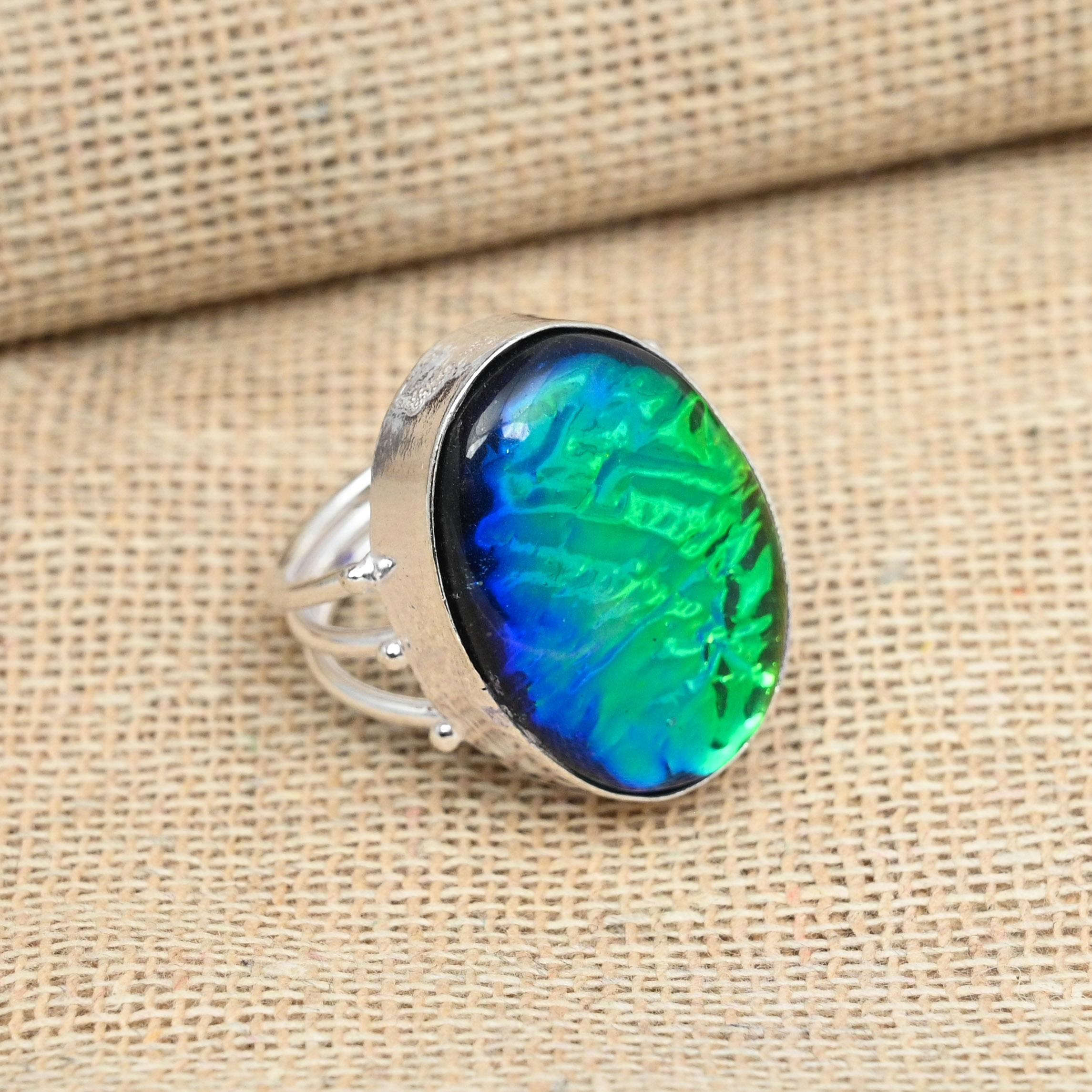 AAA + Синий Триплет Опал Драгоценный Камень Твердый Стерлингового Серебра 925 Ручной Работы Дизайнер Кольца Ювелирные Изделия