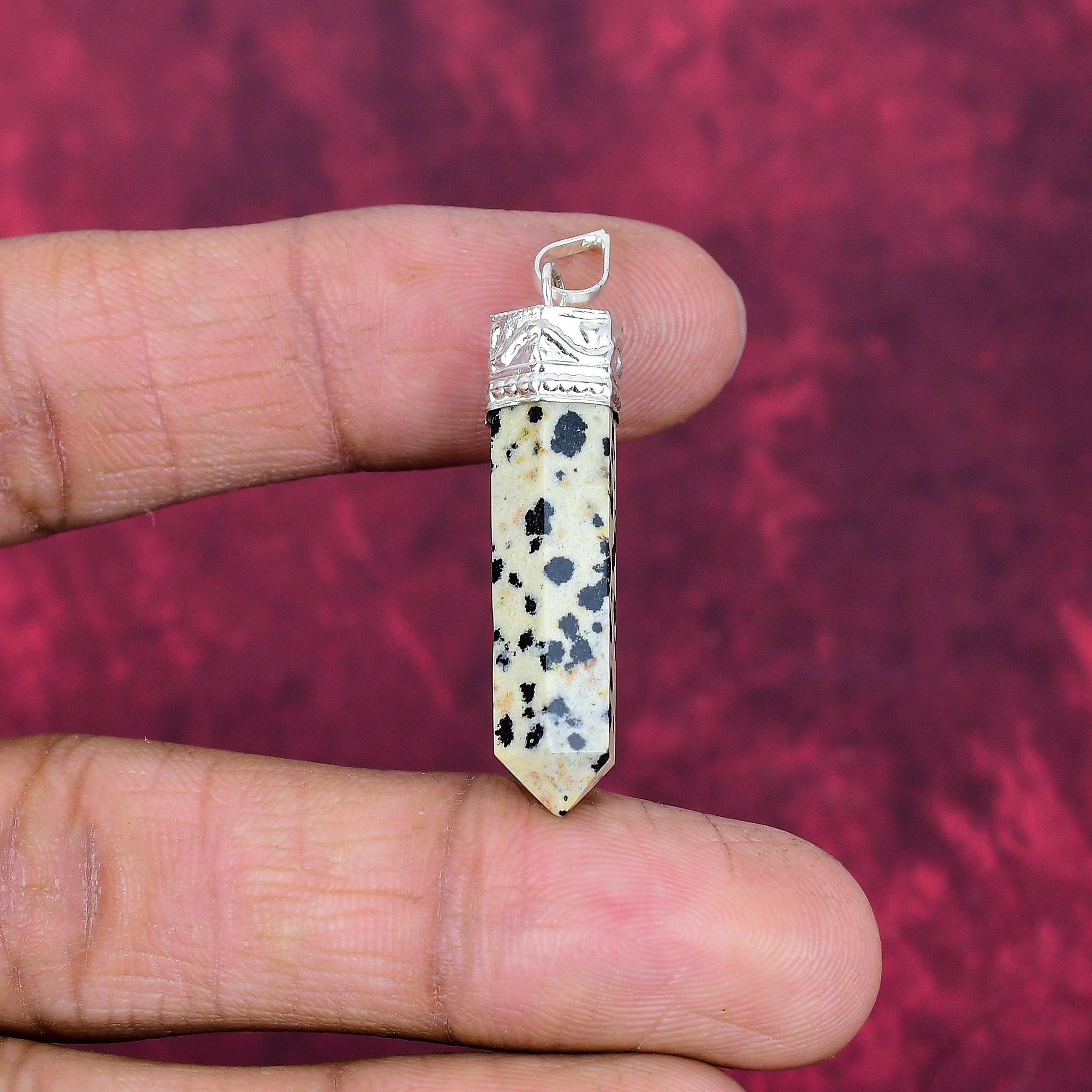 Dalmatian Jasper Jewelry, 925 Solid Sterling Silver Pendant Handmade Gemstone Jewelry, Gifts For Wife Brand New Pendant
