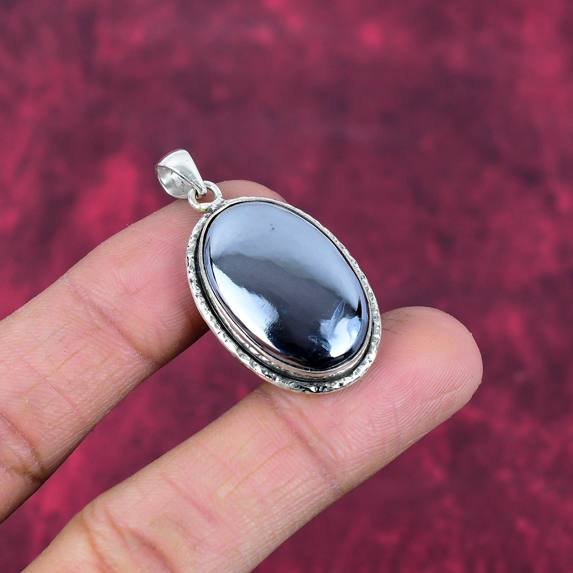 Shungite Pendant, 925 Solid Sterling Silver Gemstone Jewelry, Handmade Pendant, For Thanksgiving