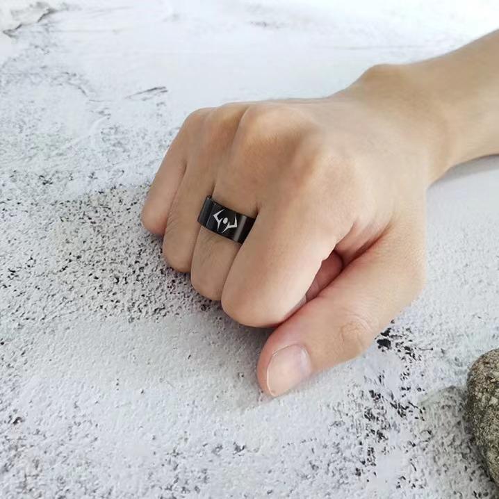 Anime Jujutsu Kaisen Rings Ryōmen Sukuna Cosplay Black Dead Eye Unisex Ring Prop Jewelry Gift Stainless Steel Accessories