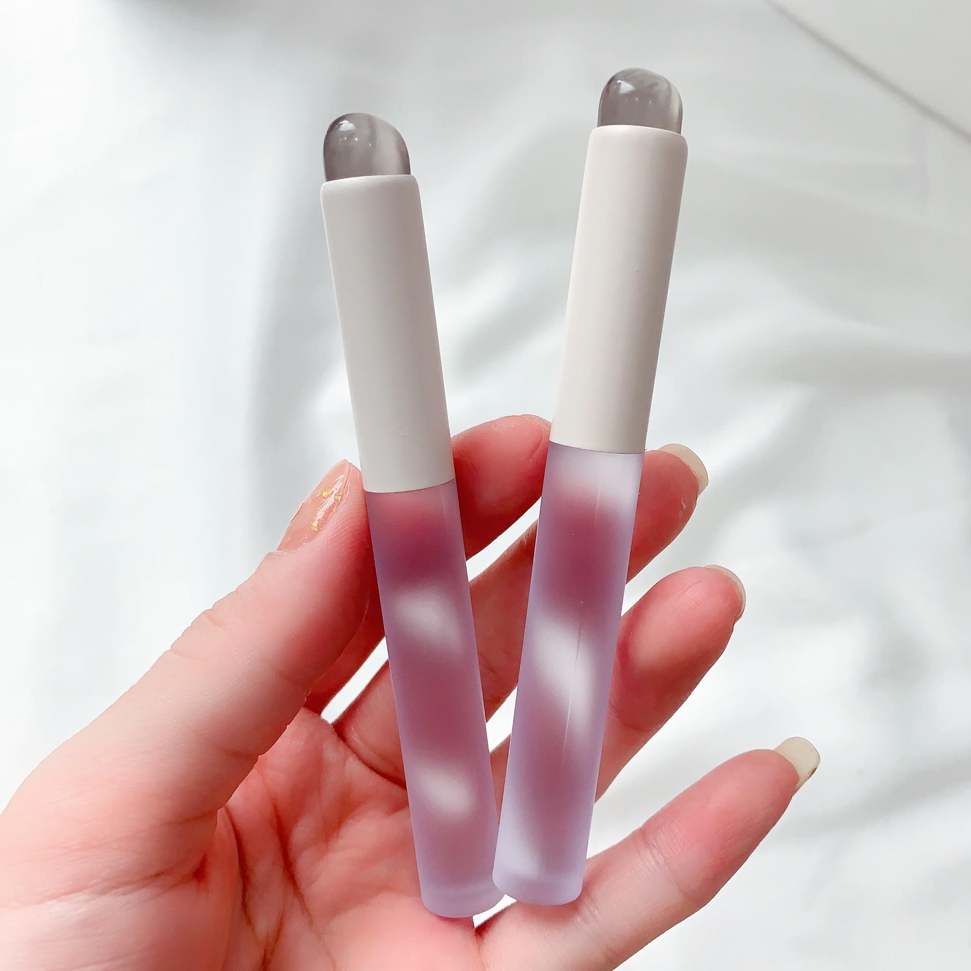 1PCS Manicure Lip Brush Silicone Round Head Silicone Lip Brush Portable Silicone Lip Brush Finger Jelly Transparent Silicone Lip Brush