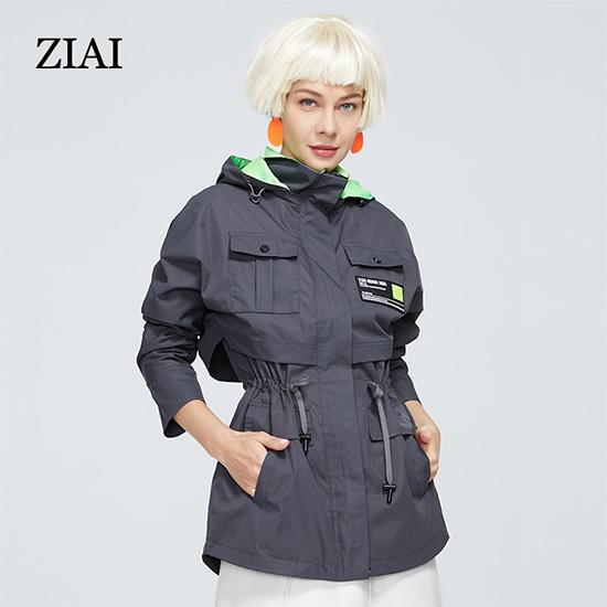 Куртка ZIAI с тонким коротким поясом и капюшоном, новые женские весенние тренчи, парка в стиле Ins, дизайнерская коллекция высокого качества