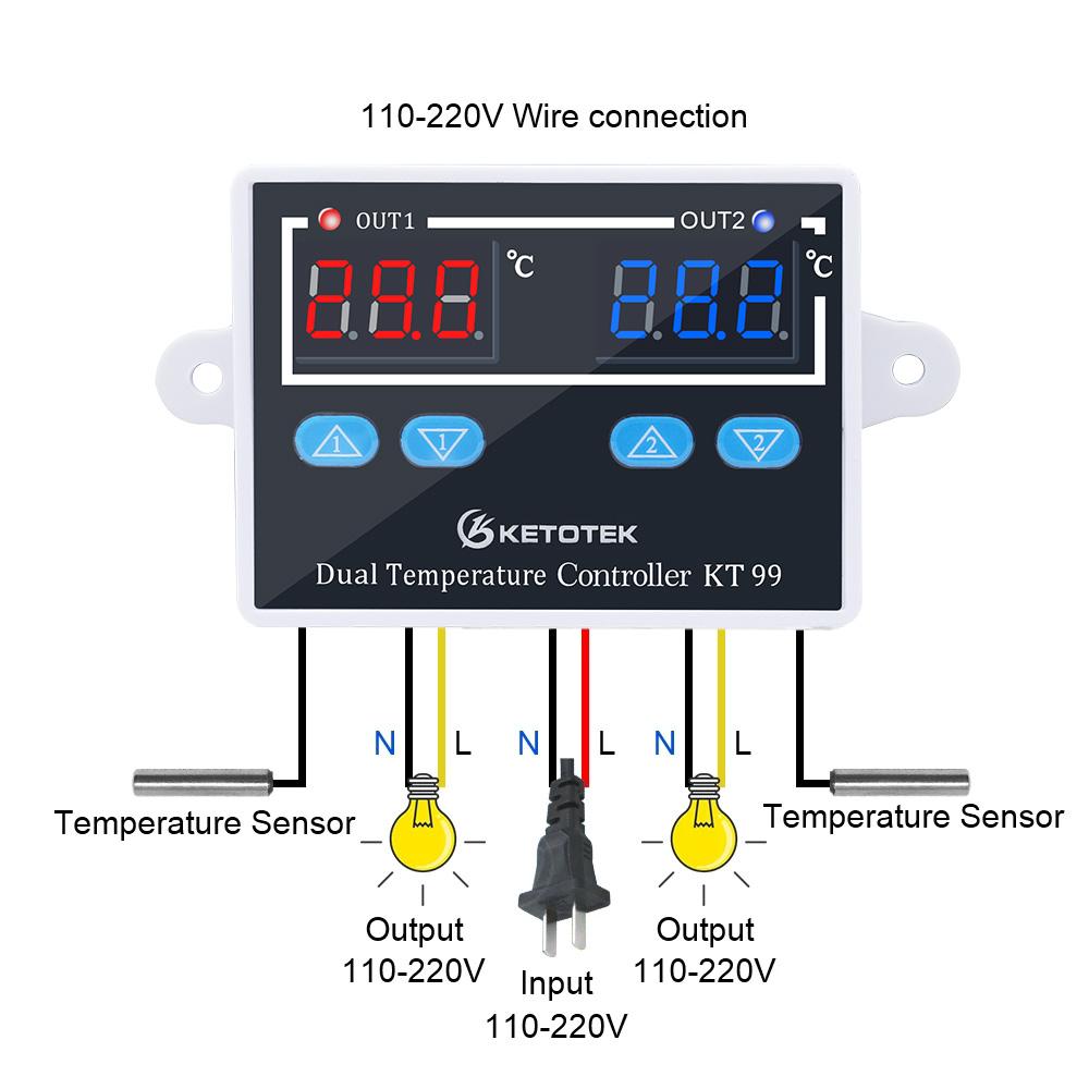 Digital Thermostat for Incubator 12V 24V 110V 220V Temperature Controller Regulator Control Switch Thermoregulator 10A 230VAC