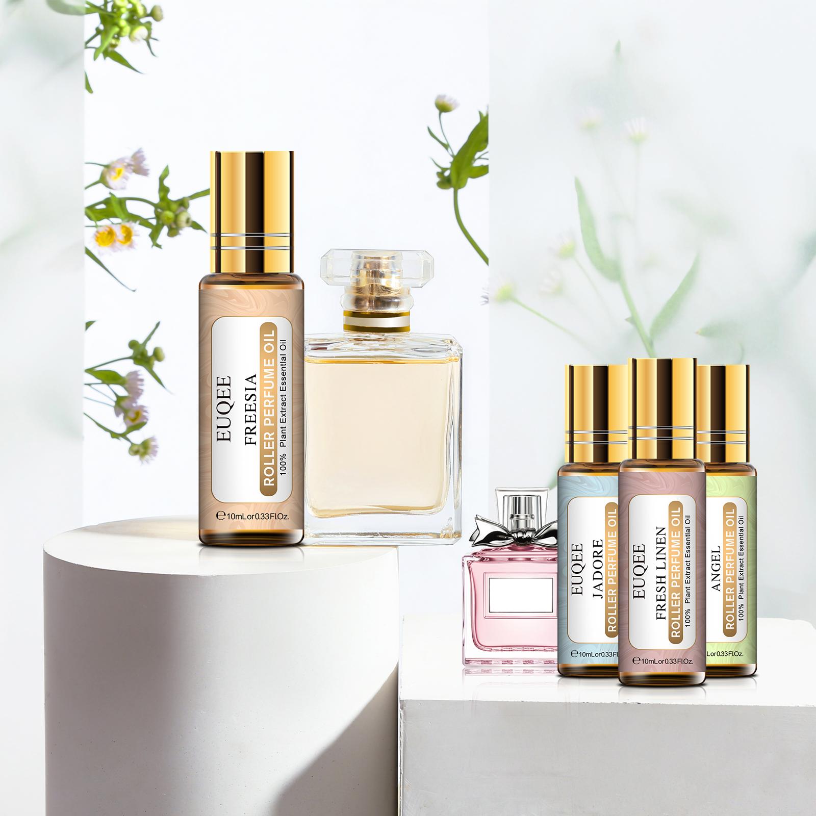 10Pcs EUQEE Roller Fragrance Oil Kit for Humidifier Massage Air Purifier DIY Perfume Roller Perfume Oil Gift Set with Diffuser Bracelet